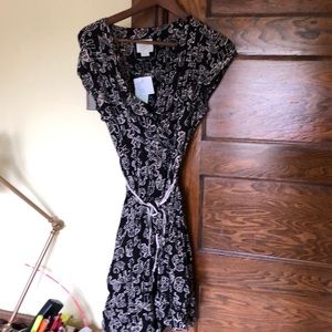 Block printed cap sleeve dress